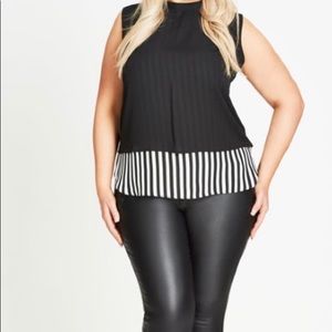 NWT City Chic Sleeveless black Top Sz 16